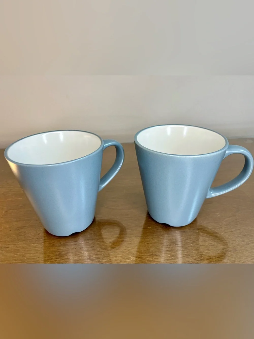 SOLD: Ikea Dinera Coffee Mug Set (2) 120 11 Matte Blue-Gray, 12oz Conical Notche